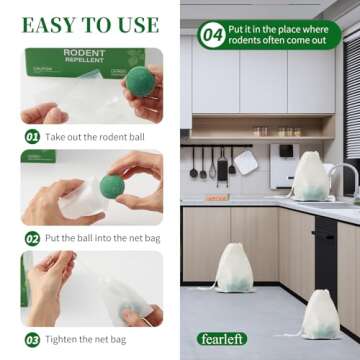 FEARLEFT Mouse Rodent Repellent, 24 Pack Peppermint Oil for Mice Rats Squirrel Pests Repellent Indoor & Outdoor Use, Natural Rat Mouse Repellent Mouse Deterrent Family & Pet Safe