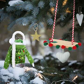 Aoriher 9 Pcs Christmas Elf Doll Accessories Set Includes Sleeping Bag Bathrobe Mask Ear Muffs Scarf Glasses Hammock Sweater(Bulb)