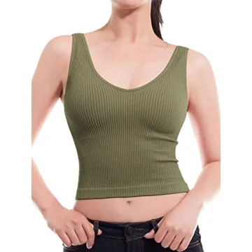 Fashionable Four-Way Stretch Ribbed Crop Top for Women