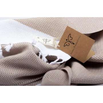 SMYRNA TURKISH COTTON Orientina Series Turkish Hand Towels Set of 2, 16x40 inch, Decorative Turkish ...