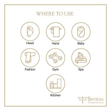 SMYRNA TURKISH COTTON Hand Towels Set of 2, 16x40 inch