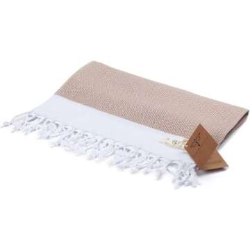 SMYRNA TURKISH COTTON Hand Towels Set of 2, 16x40 inch
