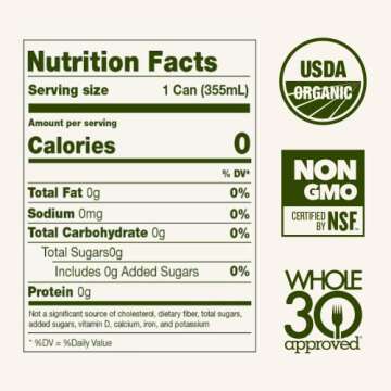 Sound Sparkling Water - Tangerine w/Lemongrass & Green Tea. Organic. Zero Calories. Zero Sugar. Non-...