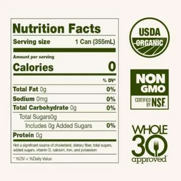 Sound Sparkling Water - Tangerine w/Lemongrass & Green Tea. Organic. Zero Calories. Zero Sugar. Non-...