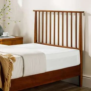 ZINUS Linda Mid Century Wood Platform Bed Frame, Solid Wood Foundation, Wood Slat Support, No Box Spring Needed, Easy Assembly, Twin