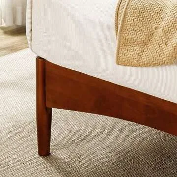 ZINUS Linda Mid Century Wood Platform Bed Frame, Solid Wood Foundation, Wood Slat Support, No Box Spring Needed, Easy Assembly, Twin