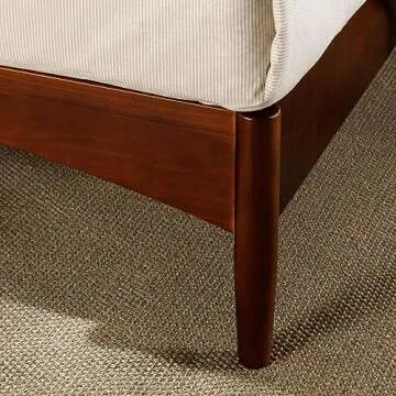 ZINUS Linda Mid Century Wood Platform Bed Frame, Solid Wood Foundation, Wood Slat Support, No Box Spring Needed, Easy Assembly, Twin