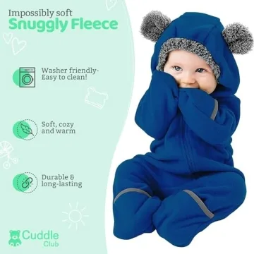 Fleece Baby Bunting Bodysuit for Warmth & Style