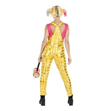 Harlequin Adult Costume | Crop Top & Jumpsuit Costume Set | X-Large Gold