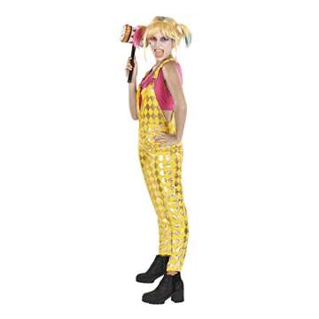 Harlequin Adult Costume | Crop Top & Jumpsuit Costume Set | X-Large Gold