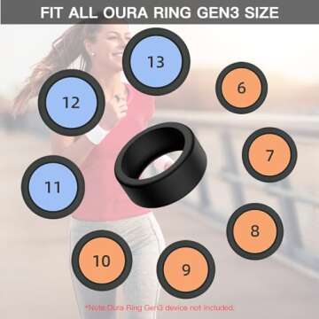 Silicone Ring Cover for Oura Ring Gen3, Protective Cover Compatible with Oura Ring Gen3 Size 6 7 8 9...