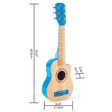 Hape 26 Inch Kids Guitar Toy Musical Instrument - Beginner Wooden Kids Guitar, Musical Toys w/ 4 Tunable Strings