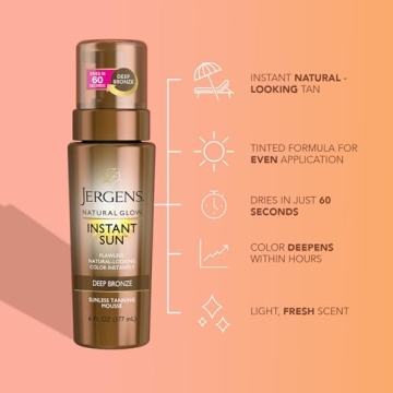 Jergens Natural Glow Instant Sun Body Mousse - Deep Bronze Tan