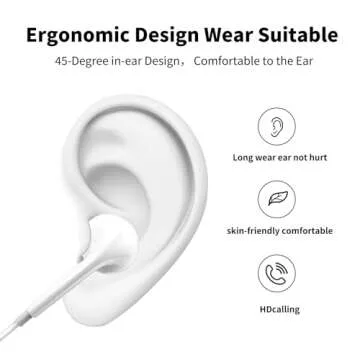 Feefuzz 2 Packs Wired Headphones Earbuds with Microphone,in-Ear Earphones Volume Contro Headphones with Mic Compatible with iPhone/ipad/Android/Computer and Other 3.5mm Jack Devices