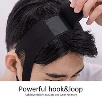 Men V Line Double Chin Reducer, Reusable Elastic Face Slimming Strap Lifting Bandage Belt,Chin Up Patch Chin V Up Contour Tightening Firming Facial Lift Tape（Black）