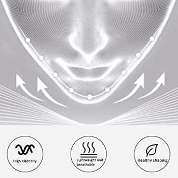 Men V Line Double Chin Reducer, Reusable Elastic Face Slimming Strap Lifting Bandage Belt,Chin Up Patch Chin V Up Contour Tightening Firming Facial Lift Tape（Black）