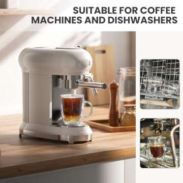 YUNCANG Double Wall Glass Coffee Mugs,(Set of 2) 12 Ounces Glass Clear Coffee Cups - Insulated Glassware With Handle - Large Latte Cappuccino or Tea Cup,Christmas Gift