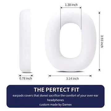 Damex Silicone Earpads Protector, Compatible with AirPods Max Ear Pad (White)