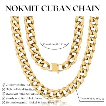NOKMIT Chunky Cuban Link Chain Necklace for All