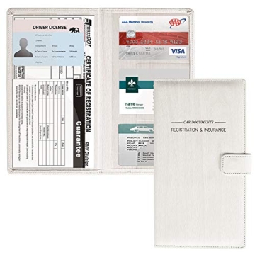 GNEGNI Leather Holder for Auto Registration & Insurance