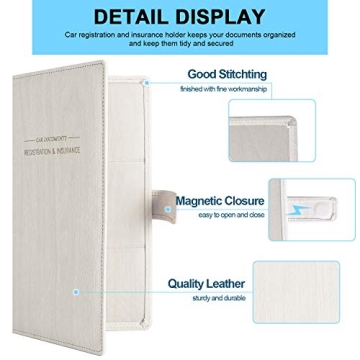 GNEGNI Leather Holder for Auto Registration & Insurance