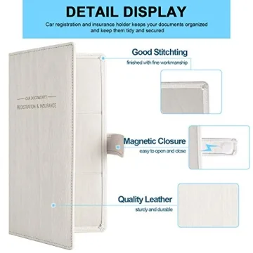 GNEGNI Leather Holder for Auto Registration & Insurance