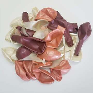 Ultimate Bachelorette Party Decorations - Rose Gold Bride Balloons 35 inch -Burgundy Rose Gold White Latex Balloons with Rose Gold Confetti Balloons for Bridal Shower Decorations