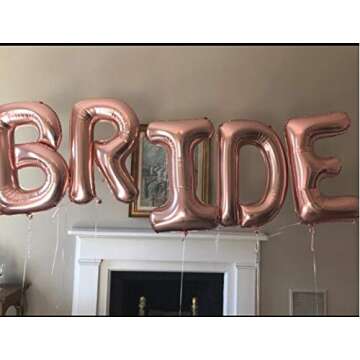 Ultimate Bachelorette Party Decorations - Rose Gold Bride Balloons 35 inch -Burgundy Rose Gold White Latex Balloons with Rose Gold Confetti Balloons for Bridal Shower Decorations