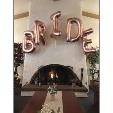 Ultimate Bachelorette Party Decorations - Rose Gold Bride Balloons 35 inch -Burgundy Rose Gold White Latex Balloons with Rose Gold Confetti Balloons for Bridal Shower Decorations