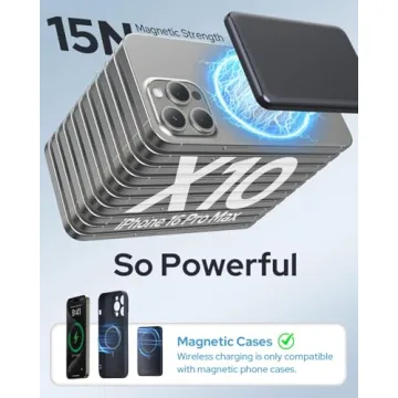 TRKOY MagSafe Portable Charger Power Bank,5000mAh Slim Wireless Magnetic Power Bank with USB C Fast ...