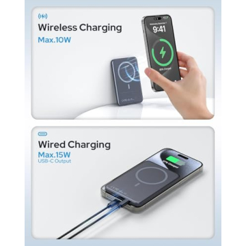 Compact MagSafe Charger Power Bank for iPhone 17/16/15/14/13/12