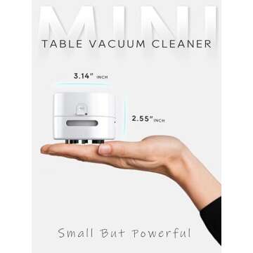 IGOKOTI Desk Vacuum, Mini Vacuum Cleaner, Tabletop Vacuum Cleaners Battery Operated Handheld Design(no Battery Included)