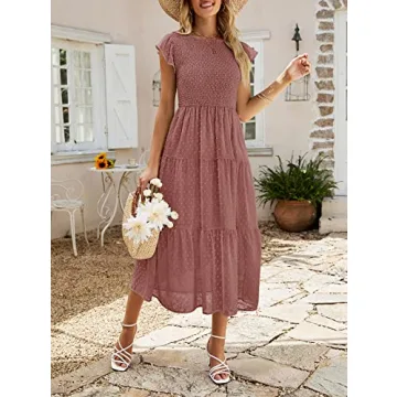 Stylish MEROKEETY Summer Midi Dress for Women 2024