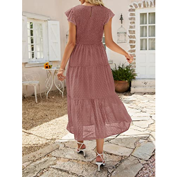 Stylish MEROKEETY Summer Midi Dress for Women 2024