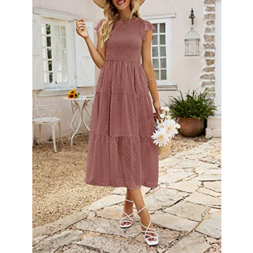 Stylish MEROKEETY Summer Midi Dress for Women 2024