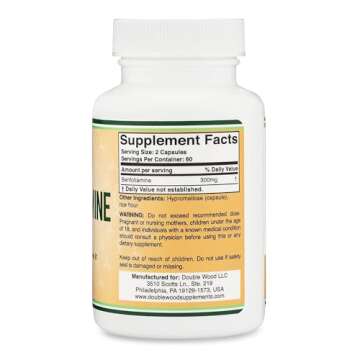 Benfotiamine 300mg Servings (Third Party Tested, 120 Capsules, 150mg Per Cap) Non-GMO, to Boost Thiamine B1 Levels (More Absorbable Than Thiamine, Fat Soluble) by Double Wood