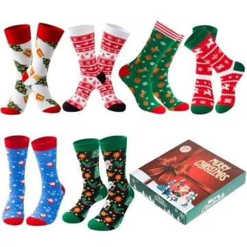 TENYSAF Fun Christmas Socks for Men - Funny Xmas Gifts for Men and Women Novelty Cozy Unisex Crew Co...