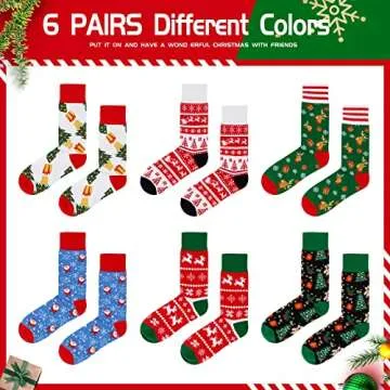 TENYSAF Fun Christmas Socks for Men - Funny Xmas Gifts for Men and Women Novelty Cozy Unisex Crew Cotton Sock Set