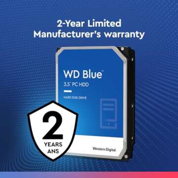 Western Digital 6TB WD Blue PC Internal Hard Drive - 5400 RPM Class, SATA 6 Gb/s, , 64 MB Cache, 3.5" - WD60EZRZ