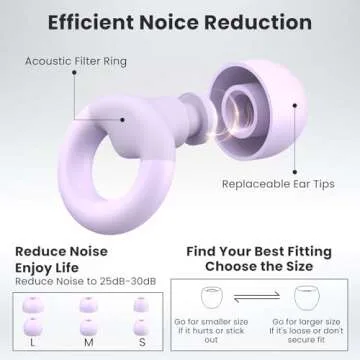 JUSTRVN Earplugs for Sleeping,Noise Reduction Soft Silicone Earplugs with 7 Pairs Ear Tips&One Connection Cord,Hearing Protection Reusable Earplugs for Sleeping,Concert,Work&Sound Reduction 25dB-30db