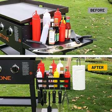 Griddle Caddy for Blackstone Griddle Accessories, Space Saving Blackstone Caddy for Blackstone 28"/3...