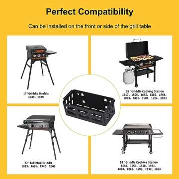 Griddle Caddy for Blackstone Griddle Accessories, Space Saving Blackstone Caddy for Blackstone 28"/36" Griddles/Weber Grill, BBQ Accessories Storage Box with Magnetic Tool Holder & Paper Towel Holder
