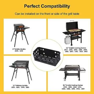 Griddle Caddy for Blackstone Griddle Accessories, Space Saving Blackstone Caddy for Blackstone 28"/36" Griddles/Weber Grill, BBQ Accessories Storage Box with Magnetic Tool Holder & Paper Towel Holder