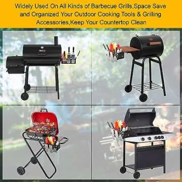 Griddle Caddy for Blackstone Griddle Accessories, Space Saving Blackstone Caddy for Blackstone 28"/36" Griddles/Weber Grill, BBQ Accessories Storage Box with Magnetic Tool Holder & Paper Towel Holder