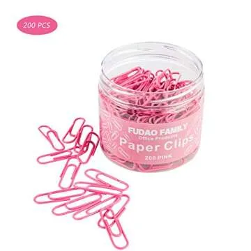 Premium Pink Paper Clips (200 pcs) for Stylish Organization