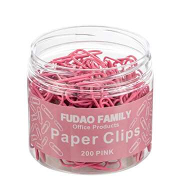 Small Paper Clips, 1.1 Inch Paper Clip, 200 pcs Paperclips (Small, Pink)