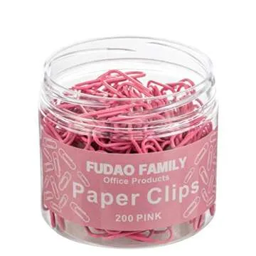 Premium Pink Paper Clips (200 pcs) for Stylish Organization
