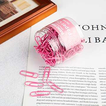 Small Paper Clips, 1.1 Inch Paper Clip, 200 pcs Paperclips (Small, Pink)
