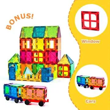 cossy 120Pcs Magnet Tiles Magnetic 3D Building Blocks Set Educational Construction Toys for 3+ Year Kids with Stronger Magnets, Rivets-Fastened, Educational, Recreational, Conventional
