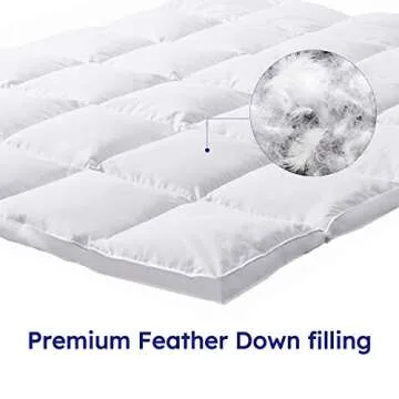 DOWNCOOL Queen Size Feather Bed Mattress Topper Pillow Top